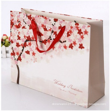Promotional White Card Square Bottom Paper Bag, Advertising Gift Bags